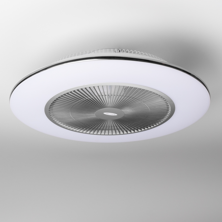 Brilagi - Ρυθμιζόμενο φωτιστικό LED με ανεμιστήρα AURA LED/38W/230V 3000-6000K ασημί + τηλεχειριστήριο