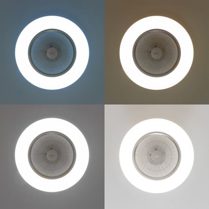 Brilagi - Ρυθμιζόμενο φωτιστικό LED με ανεμιστήρα AURA LED/38W/230V 3000-6000K ασημί + τηλεχειριστήριο