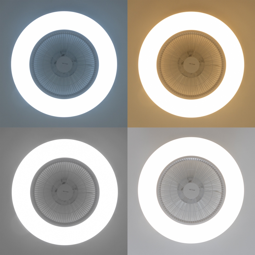 Brilagi - Ρυθμιζόμενο φωτιστικό LED με ανεμιστήρα AURA LED/38W/230V 3000-6000K λευκό + τηλεχειριστήριο