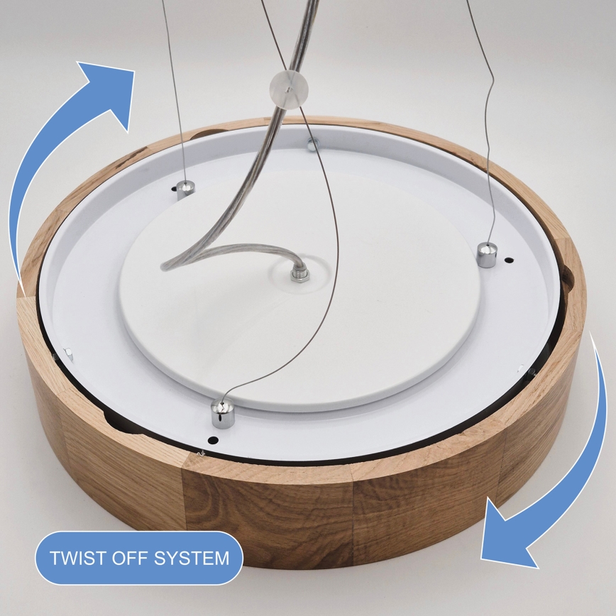 Brilagi - LED Φωτιστικό οροφής με καλώδιο CARVALHO 3xE27/60W/230V, διάμετρος 47,5 εκ., δρυς