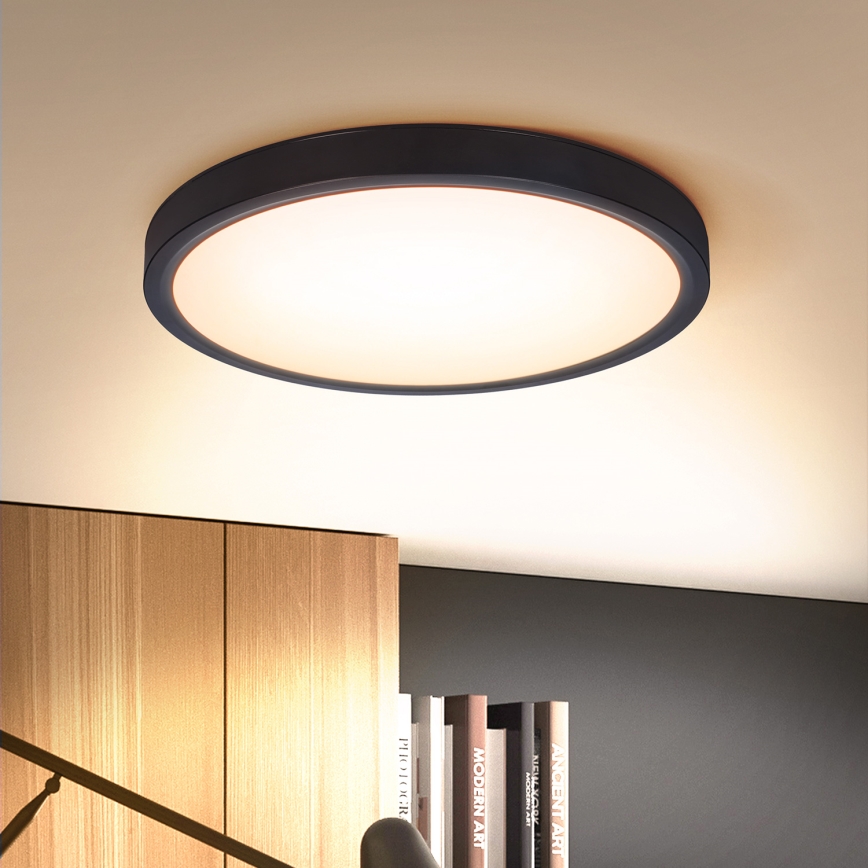 Brilagi - LED Dimmable φωτιστικό οροφής ESTELA LED/36W/230V 3000-6500K ø 30 cm μαύρο + τηλεχειριστήριο