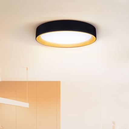 Brilagi - LED Dimmable φωτιστικό οροφής LARIOS LED/60W/230V 3000-6500K ø 49 cm μαύρο + τηλεχειριστήριο