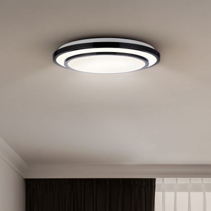 Brilagi - LED Dimmable φωτιστικό οροφής LUCIANO LED/48W/230V 3000-6500K ø 39 cm μαύρο + τηλεχειριστήριο