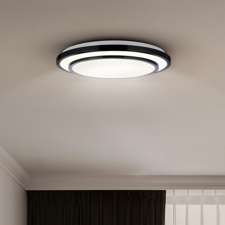 Brilagi - LED Dimmable φωτιστικό οροφής LUCIANO LED/48W/230V 3000-6500K ø 39 cm μαύρο + τηλεχειριστήριο