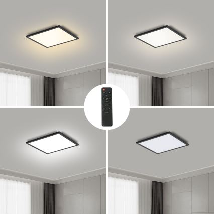 Brilagi - LED Dimmable φωτιστικό οροφής SLIMFRAME LED/25W/230V 30x30 cm 3000-6000K μαύρο + τηλεχειριστήριο