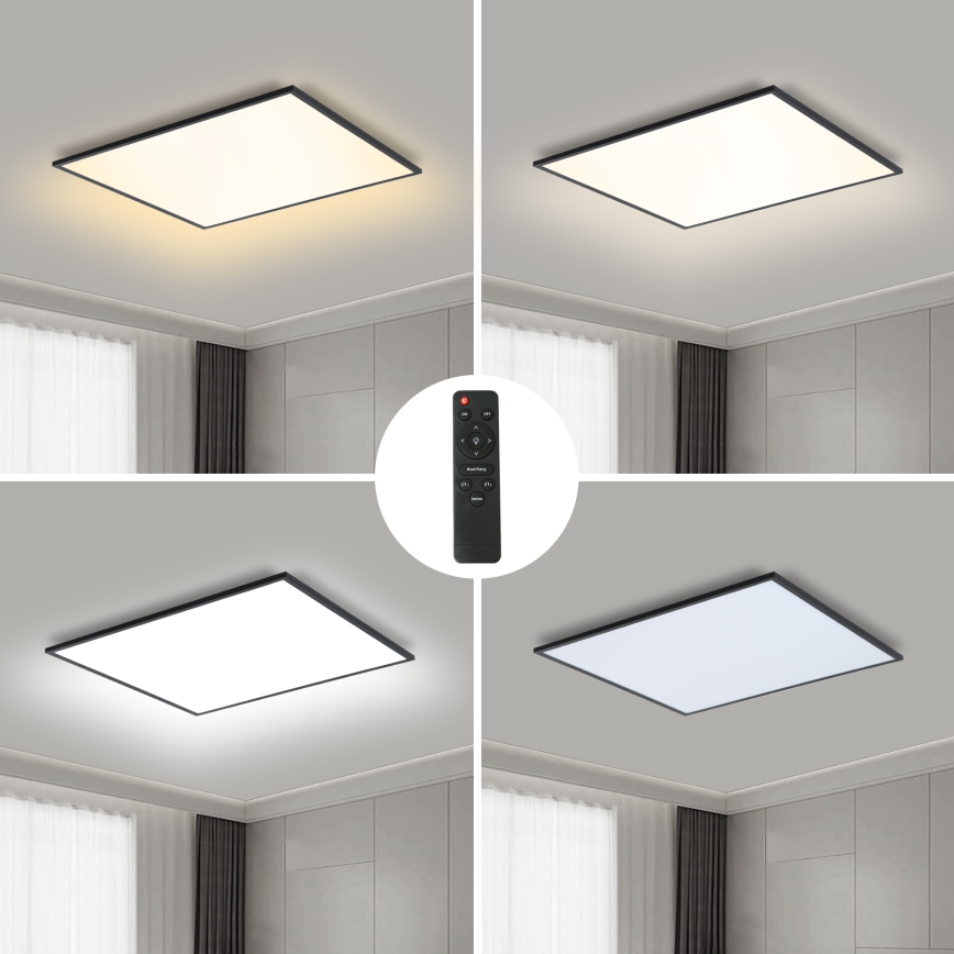 Brilagi - LED Dimmable φωτιστικό οροφής SLIMFRAME LED/58W/230V 60x60 cm 3000-6000K μαύρο + τηλεχειριστήριο