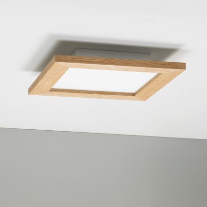 Brilagi - LED Dimmable φωτιστικό οροφής SLIMFRAME WOOD LED/25W/230V 34x34 cm 3000-6000K καφέ + τηλεχειριστήριο