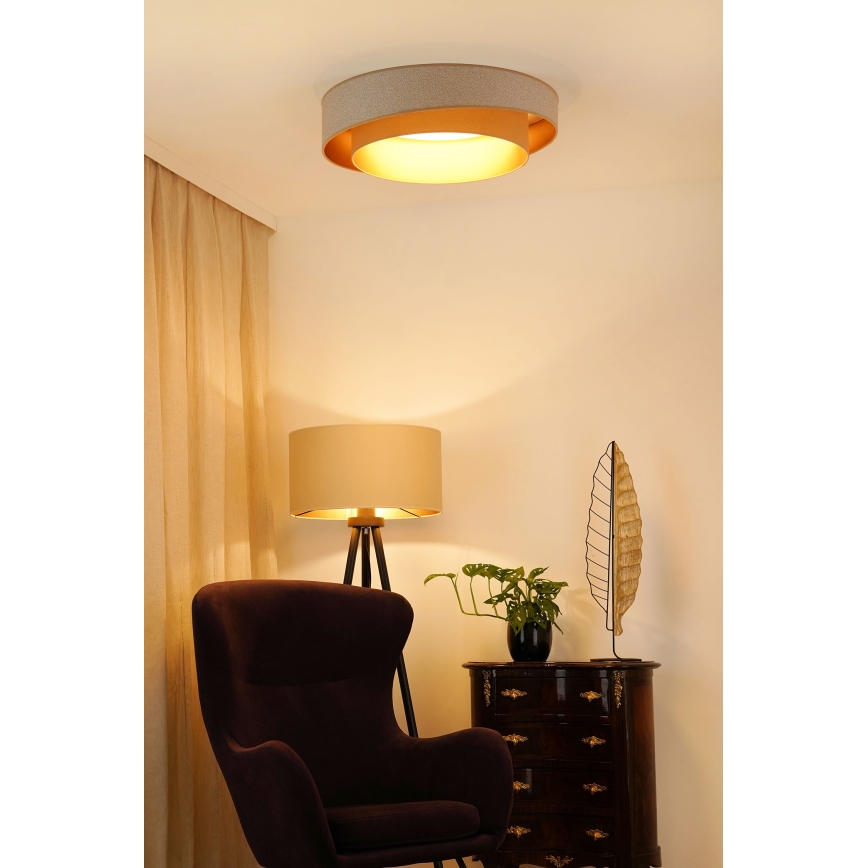 Brilagi - LED Dimmable φωτιστικό οροφής VEGAS SHINE LED/24W/230V διάμετρος 60 cm 3000/4000/6500K κρεμ/μπεζ + τηλεχειριστήριο
