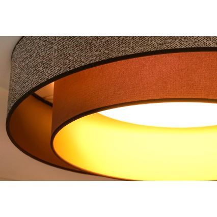 Brilagi - LED Dimmable φωτιστικό οροφής VEGAS SHINE LED/24W/230V διάμετρος 60 cm 3000/4000/6500K καφέ + τηλεχειριστήριο