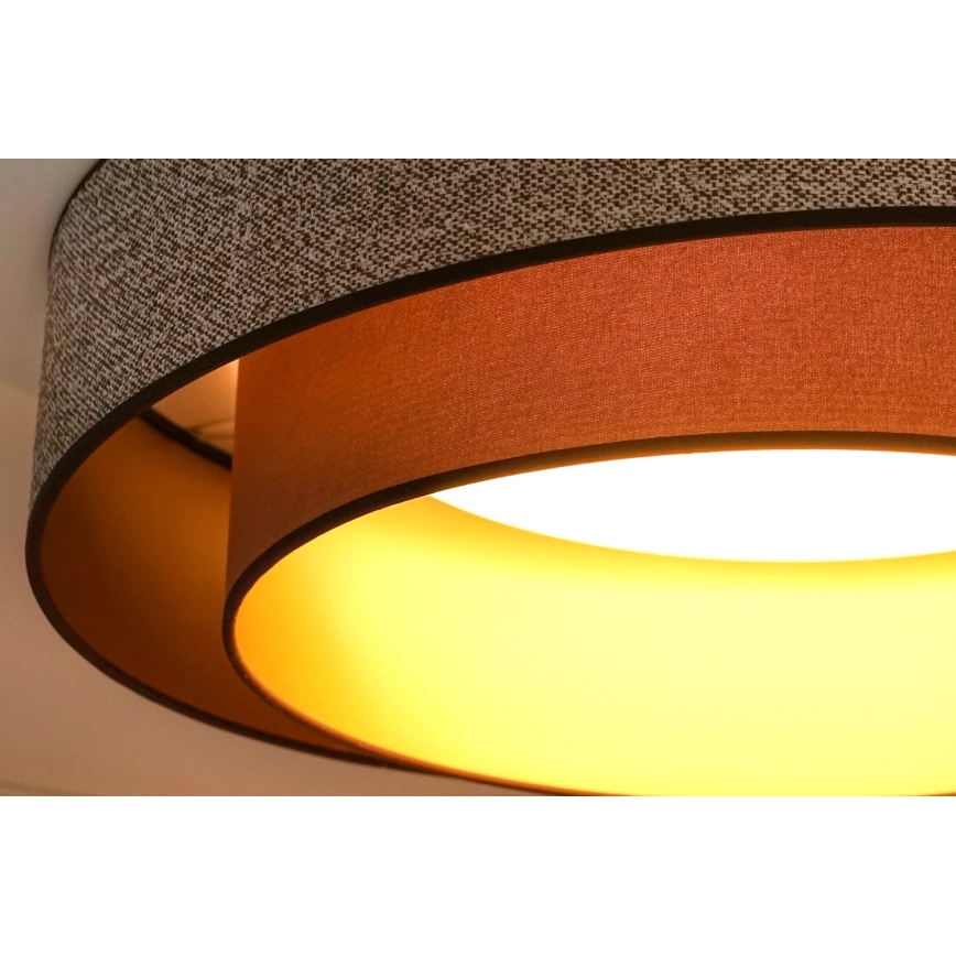 Brilagi - LED Dimmable φωτιστικό οροφής VEGAS SHINE LED/24W/230V διάμετρος 60 cm 3000/4000/6500K καφέ + τηλεχειριστήριο