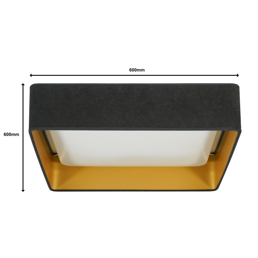 Brilagi - LED Dimmable φωτιστικό οροφής VELVET SQUARE SMART LED/36W/230V 2700-6500K Wi-Fi Tuya + τηλεχειριστήριο γκρι