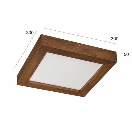 Brilagi - Φωτιστικό οροφής μπάνιου dimming LED WOODY FRAME LED/24W/230V δρυς κερασιά 30x30 cm 3000-6000K IP44 + τηλεχειριστήριο