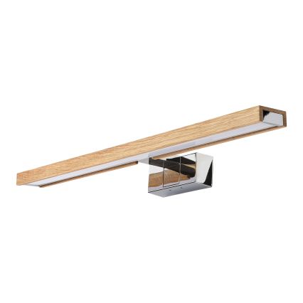 Brilagi - LED φωτισμός καθρέφτη μπάνιου 3-σε-1 WOODY MIRROR LED/12W/230V 60 cm IP44 γυαλιστερό χρώμιο/δρυς
