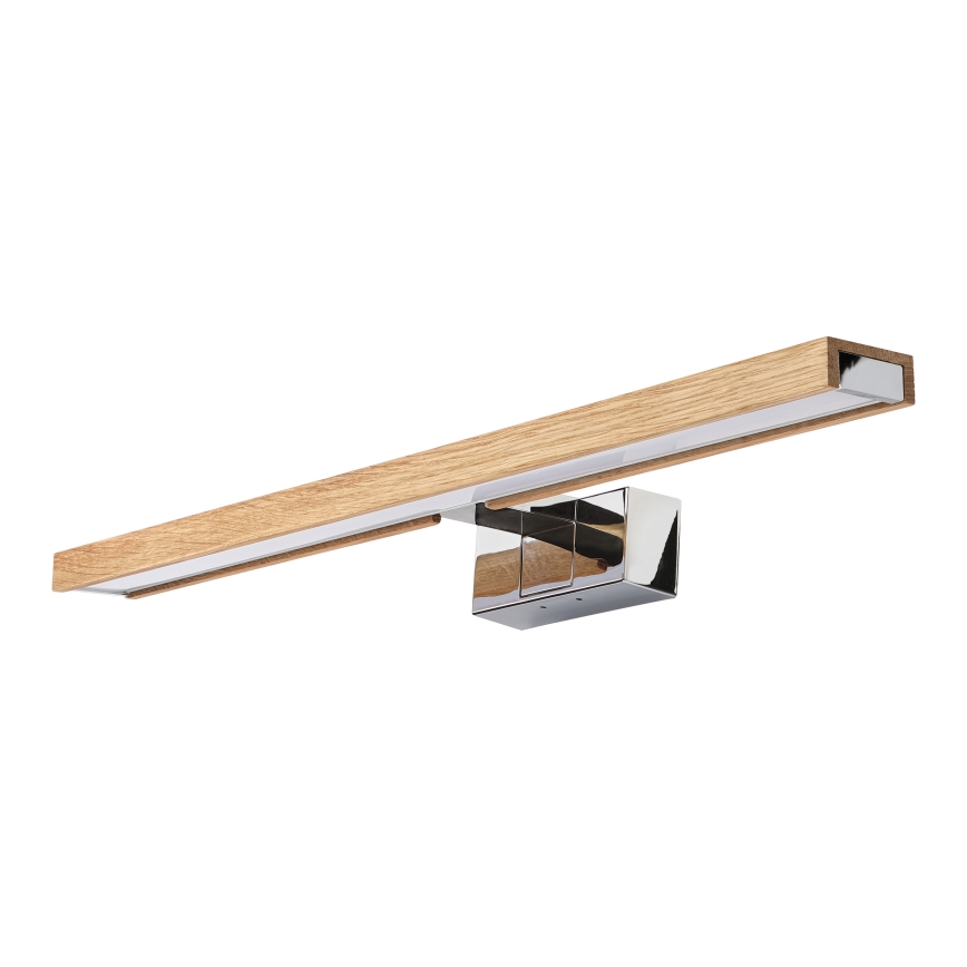Brilagi - LED φωτισμός καθρέφτη μπάνιου 3-σε-1 WOODY MIRROR LED/12W/230V 60 cm IP44 γυαλιστερό χρώμιο/δρυς