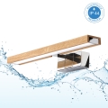 Brilagi - LED φωτιστικό καθρέφτη μπάνιου 3-σε-1 WOODY MIRROR LED/8W/230V 40 cm IP44 γυαλιστερό χρώμιο/βελανιδιά