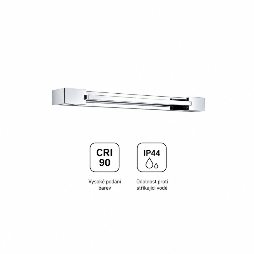 Brilagi - Φωτιστικό LED για καθρέφτη μπάνιου AQUA LINE LED/12W/230V 45 cm IP44 γυαλιστερό χρώμιο CRI 90