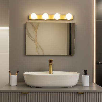 Brilagi - LED φωτιστικό καθρέφτη μπάνιου HOLLYWOOD 4xLED/3W/230V 53 cm IP44 χρυσό