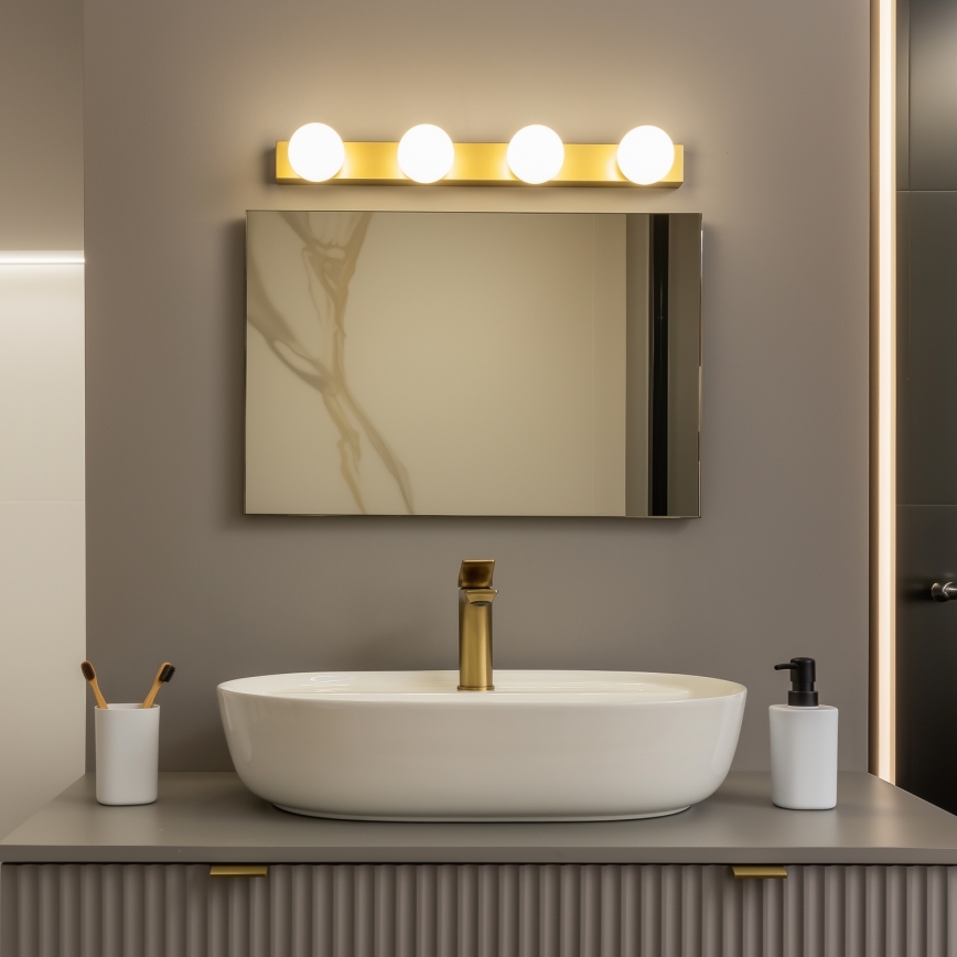 Brilagi - LED φωτιστικό καθρέφτη μπάνιου HOLLYWOOD 4xLED/3W/230V 53 cm IP44 χρυσό
