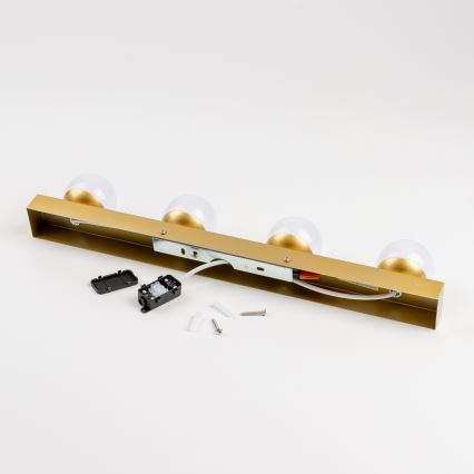 Brilagi - LED φωτιστικό καθρέφτη μπάνιου HOLLYWOOD 4xLED/3W/230V 53 cm IP44 χρυσό