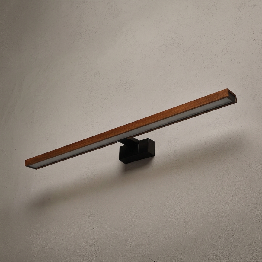 Brilagi - LED φωτισμός για καθρέφτη μπάνιου WOODY MIRROR 3σε1 LED/15W/230V 80 cm IP44 μαύρο/κερασένια δρυς