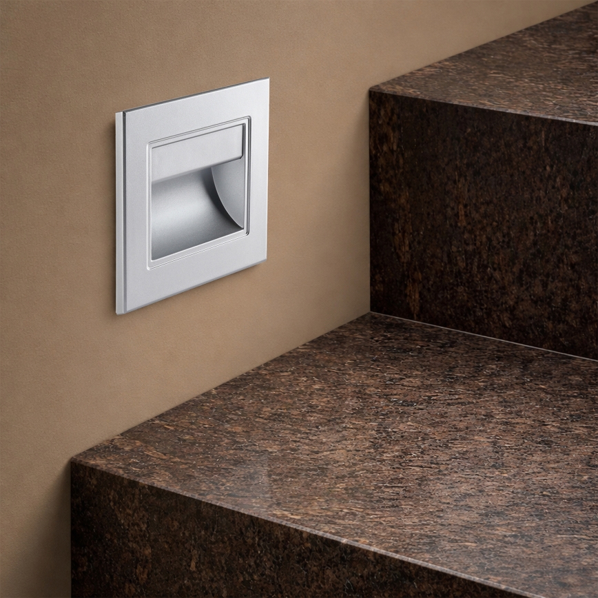 Brilagi - LED φωτιστικό σκάλας STEP LIGHT LED/1,5W/230V IP44 ασημί