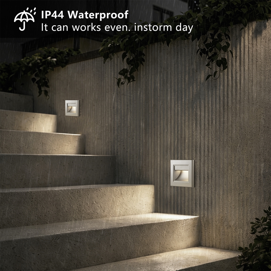 Brilagi - LED φωτιστικό σκάλας STEP LIGHT LED/1,5W/230V IP44 ασημί