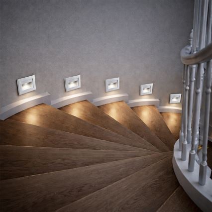Brilagi - LED φωτιστικό σκάλας STEP LIGHT LED/1,5W/230V IP44 ασημί