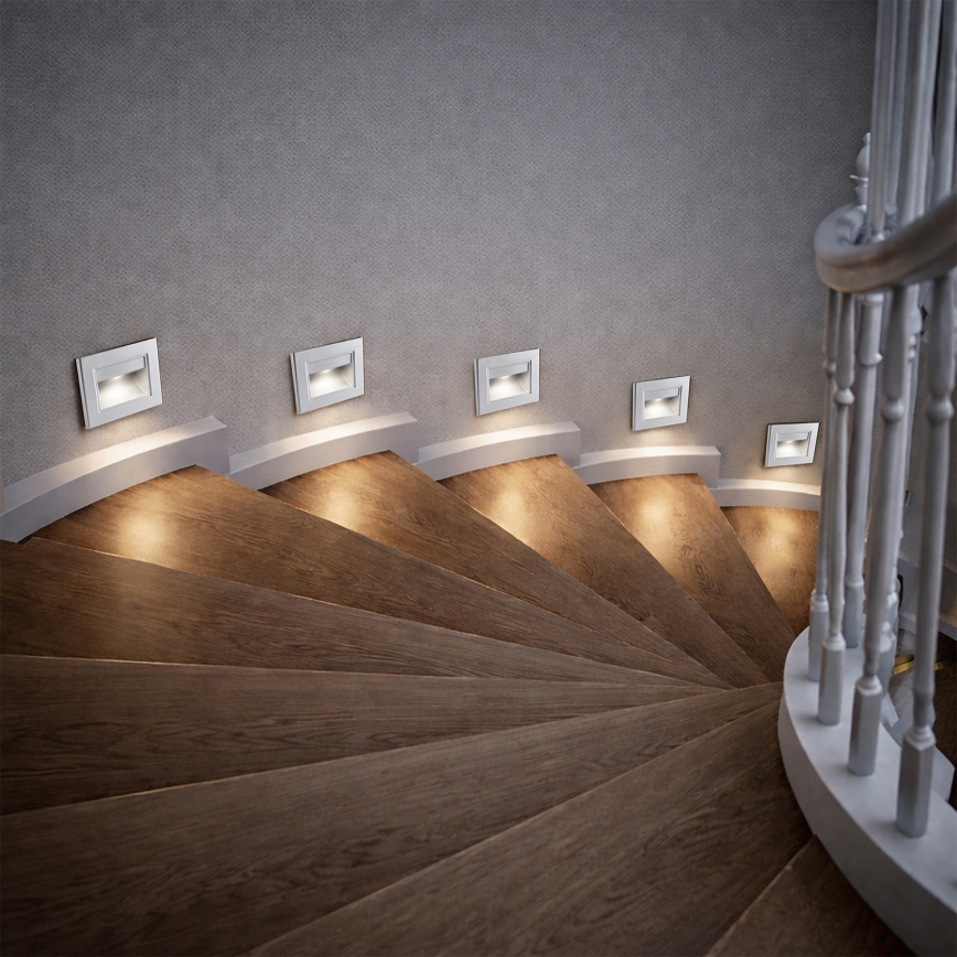 Brilagi - LED φωτιστικό σκάλας STEP LIGHT LED/1,5W/230V IP44 ασημί