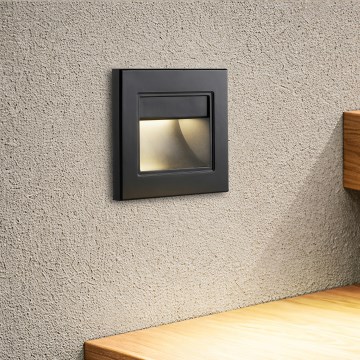 Brilagi - LED φωτιστικό σκάλας STEP LIGHT LED/1,5W/230V IP44 μαύρο