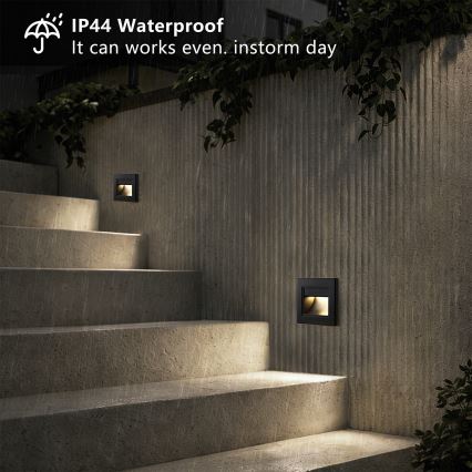 Brilagi - LED φωτιστικό σκάλας STEP LIGHT LED/1,5W/230V IP44 μαύρο