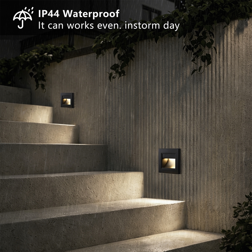 Brilagi - LED φωτιστικό σκάλας STEP LIGHT LED/1,5W/230V IP44 μαύρο