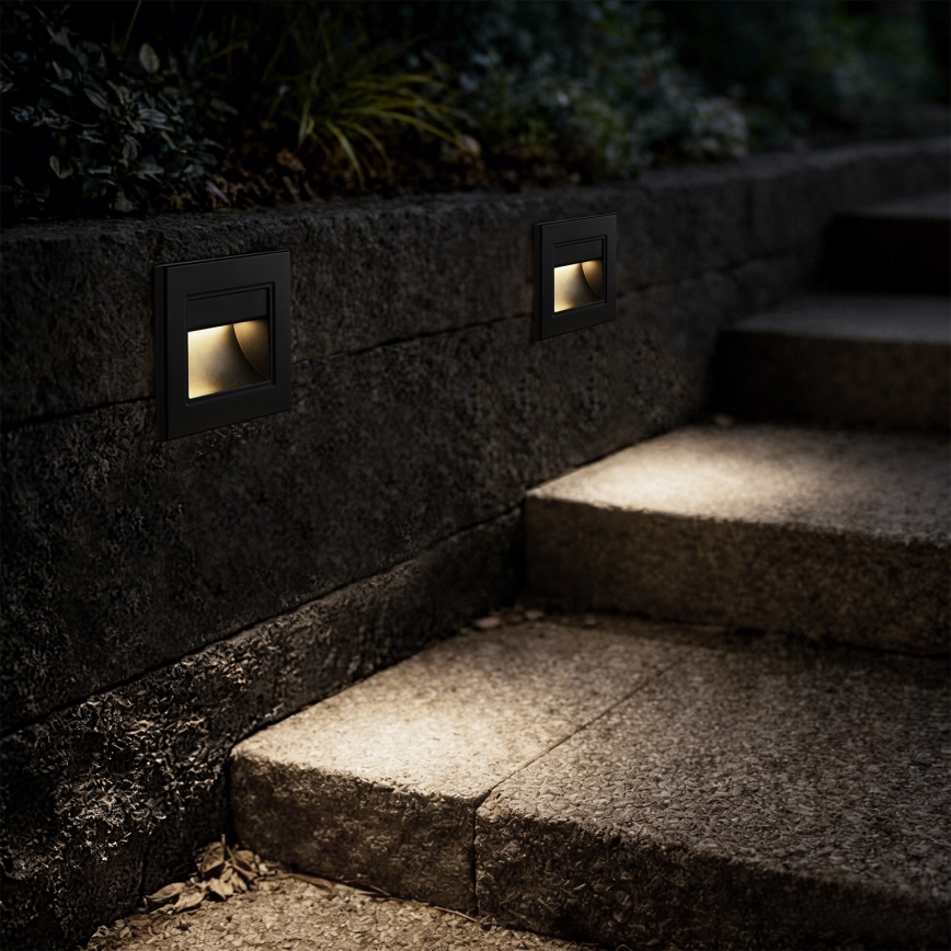 Brilagi - LED φωτιστικό σκάλας STEP LIGHT LED/1,5W/230V IP44 μαύρο