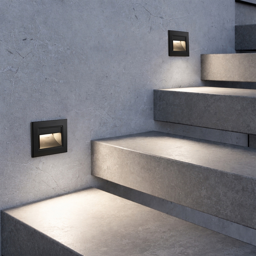 Brilagi - LED φωτιστικό σκάλας STEP LIGHT LED/1,5W/230V IP44 μαύρο