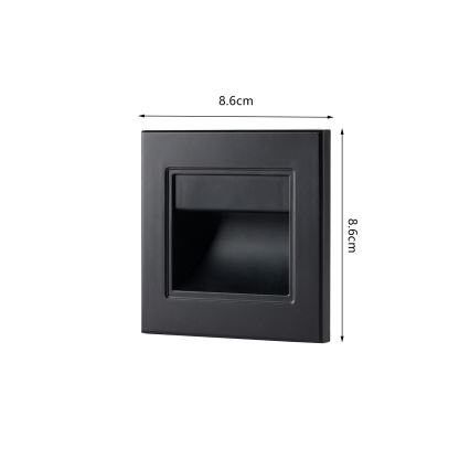 Brilagi - LED φωτιστικό σκάλας STEP LIGHT LED/1,5W/230V IP44 μαύρο