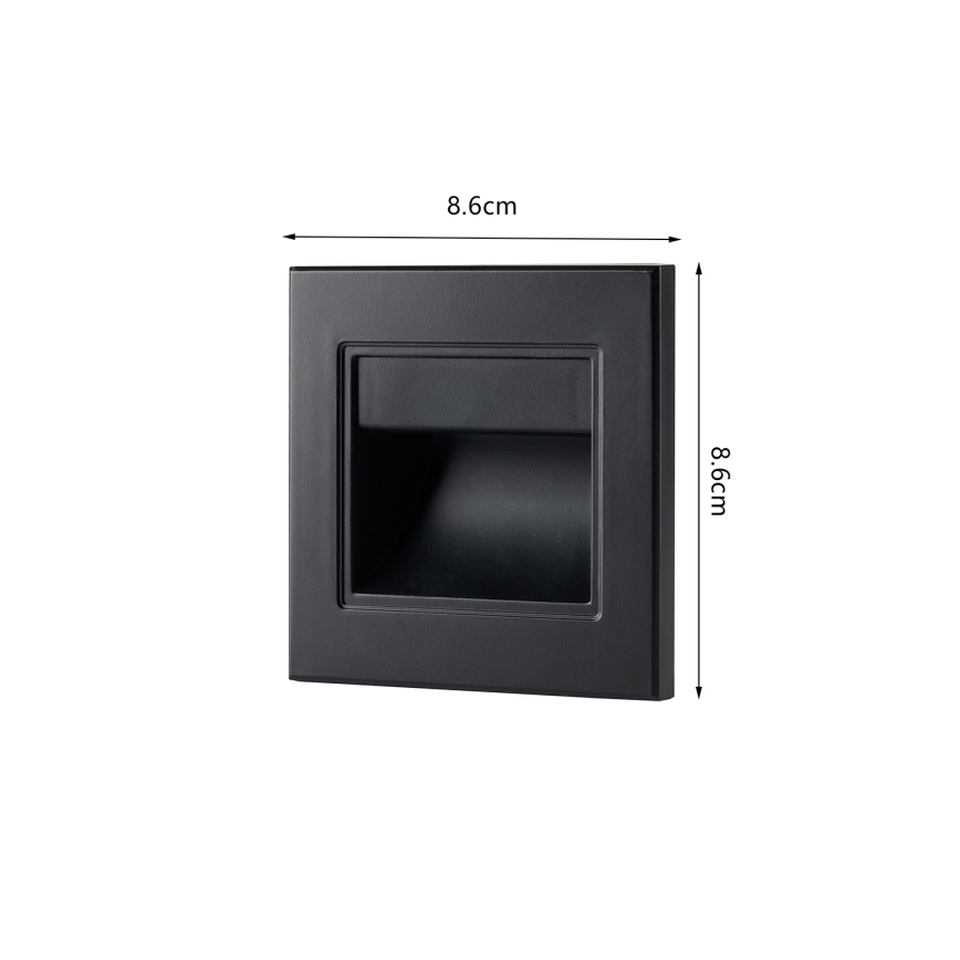 Brilagi - LED φωτιστικό σκάλας STEP LIGHT LED/1,5W/230V IP44 μαύρο