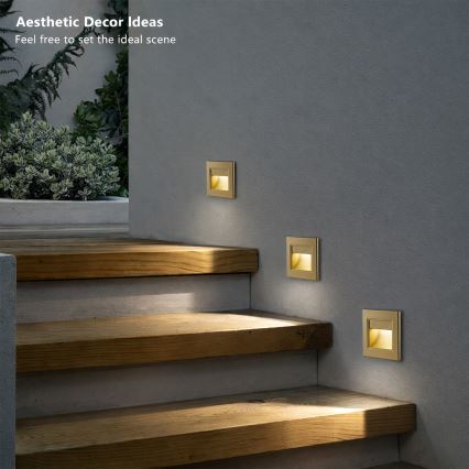 Brilagi - LED φωτιστικό σκάλας STEP LIGHT LED/1,5W/230V IP44 χρυσό