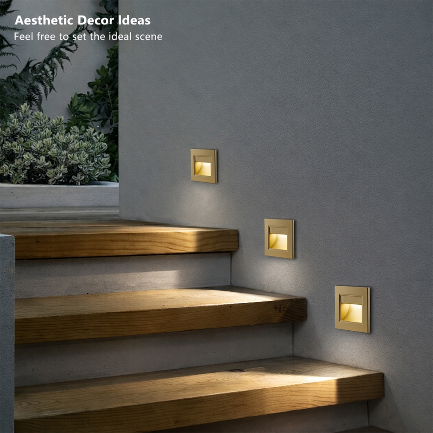 Brilagi - LED φωτιστικό σκάλας STEP LIGHT LED/1,5W/230V IP44 χρυσό