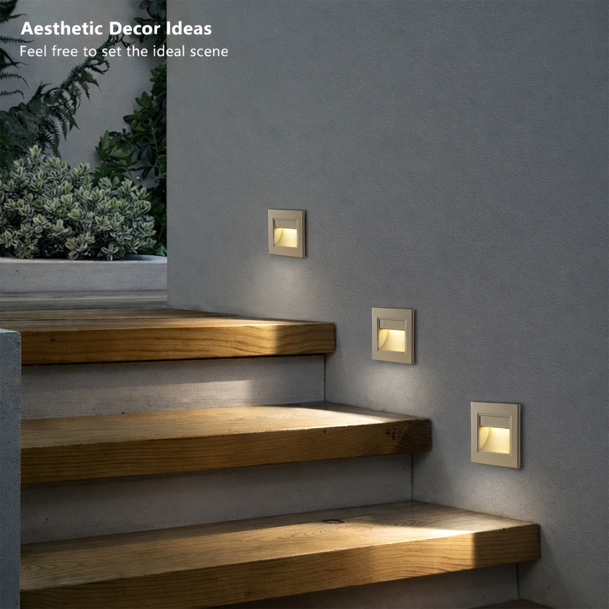 Brilagi - LED φωτιστικό σκάλας STEP LIGHT LED/1,5W/230V IP44 χρυσό