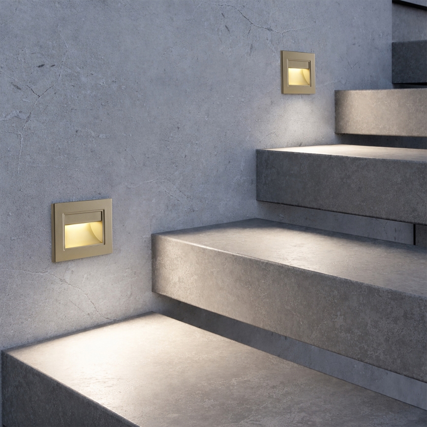 Brilagi - LED φωτιστικό σκάλας STEP LIGHT LED/1,5W/230V IP44 χρυσό