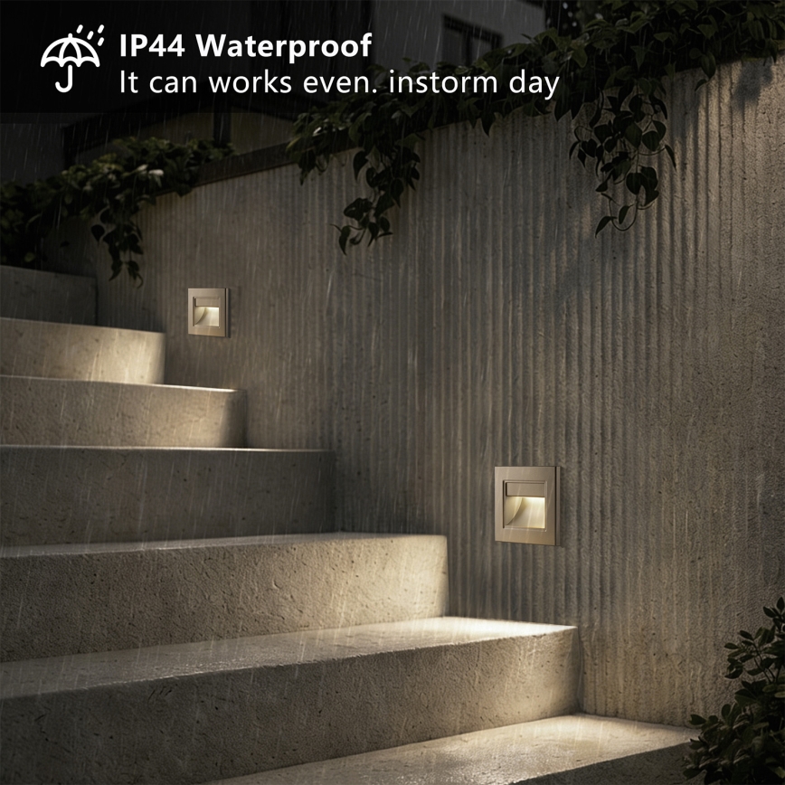Brilagi - LED φωτιστικό σκάλας STEP LIGHT LED/1,5W/230V IP44 χρυσό