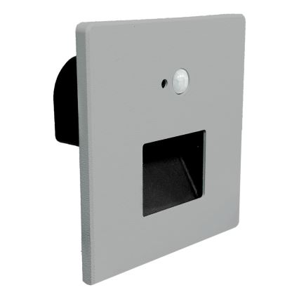 Brilagi - LED φωτιστικό σκάλας με αισθητήρα κίνησης και λυκόφωτος JACK LED/3W/230V 3000/4000/6500K IP65 γκρι