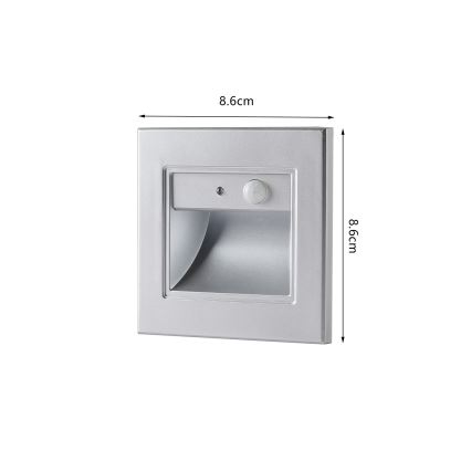 Brilagi - LED φωτιστικό σκάλας με αισθητήρα STEP LIGHT LED/1,5W/230V IP44 ασημί