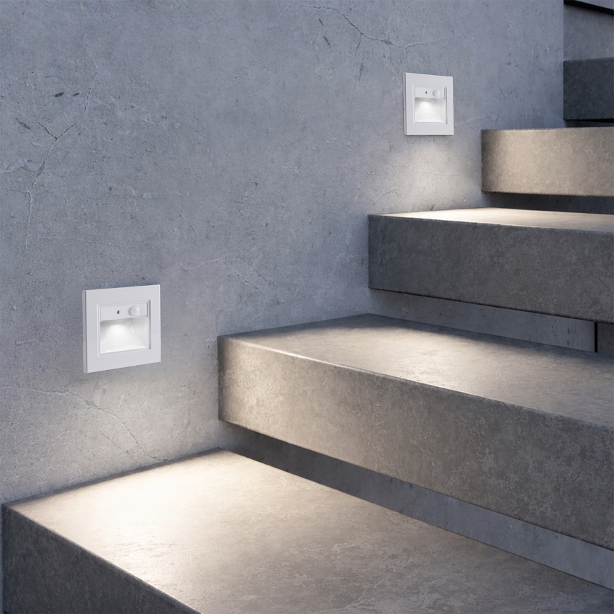 Brilagi - Φωτιστικό LED σκάλας με αισθητήρα STEP LIGHT LED/1,5W/230V IP44 λευκό