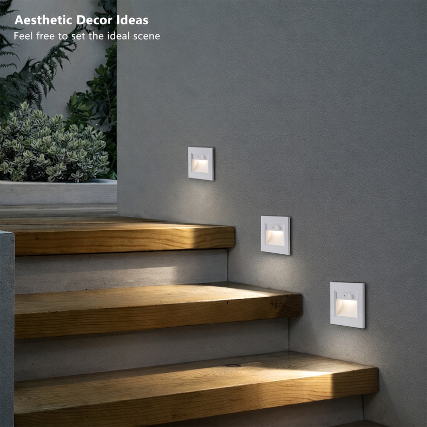 Brilagi - Φωτιστικό LED σκάλας με αισθητήρα STEP LIGHT LED/1,5W/230V IP44 λευκό