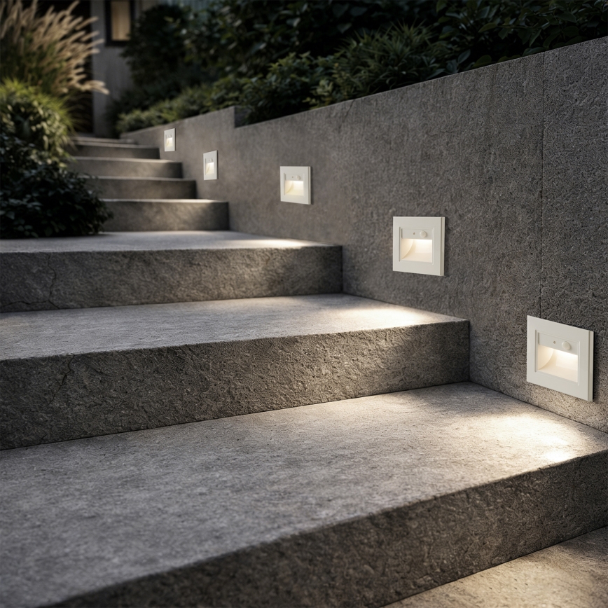 Brilagi - Φωτιστικό LED σκάλας με αισθητήρα STEP LIGHT LED/1,5W/230V IP44 λευκό