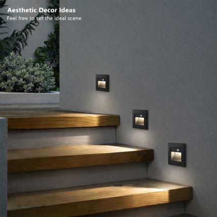 Brilagi - LED φωτιστικό σκάλας με αισθητήρα STEP LIGHT LED/1,5W/230V IP44 μαύρο