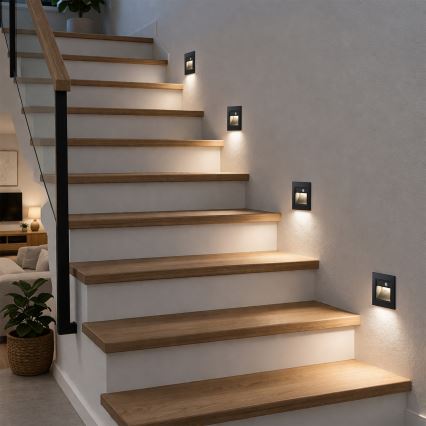 Brilagi - LED φωτιστικό σκάλας με αισθητήρα STEP LIGHT LED/1,5W/230V IP44 μαύρο