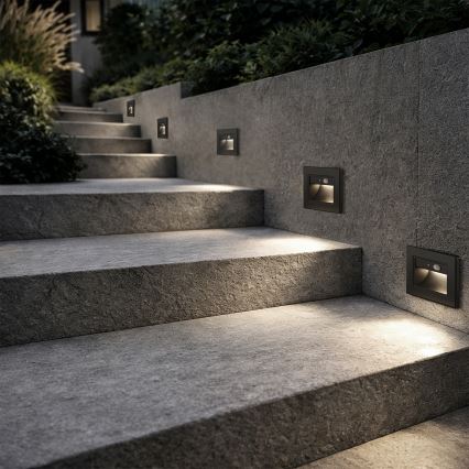 Brilagi - LED φωτιστικό σκάλας με αισθητήρα STEP LIGHT LED/1,5W/230V IP44 μαύρο