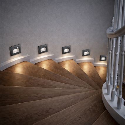 Brilagi - LED φωτιστικό σκάλας με αισθητήρα STEP LIGHT LED/1,5W/230V IP44 μαύρο