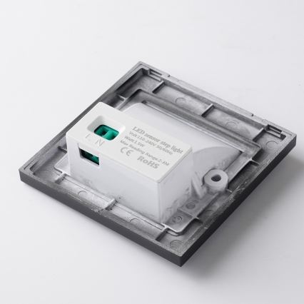 Brilagi - LED φωτιστικό σκάλας με αισθητήρα STEP LIGHT LED/1,5W/230V IP44 μαύρο